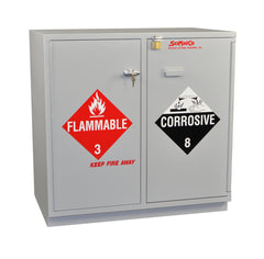 Under-the-Counter, Combination Acid/Flammables Cabinet, Partially Lined, 35", Self-Closing Door SC2037