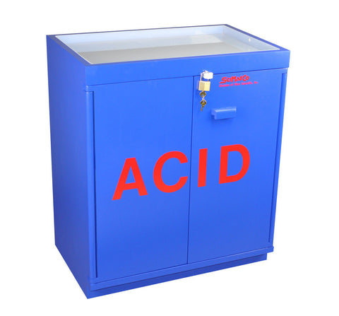 Floor Corrosive Cabinet, Partially Lined, Top Tray SC8042